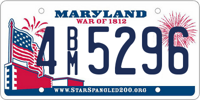 MD license plate 4BM5296