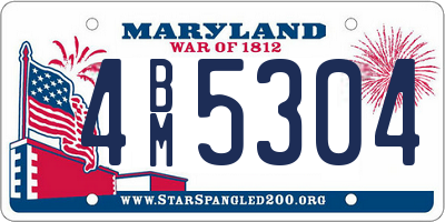 MD license plate 4BM5304