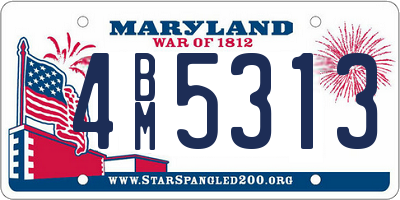 MD license plate 4BM5313