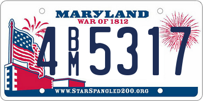MD license plate 4BM5317