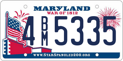 MD license plate 4BM5335