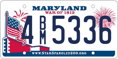 MD license plate 4BM5336