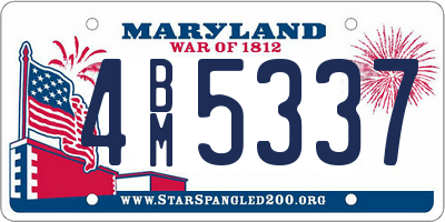 MD license plate 4BM5337