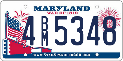 MD license plate 4BM5348