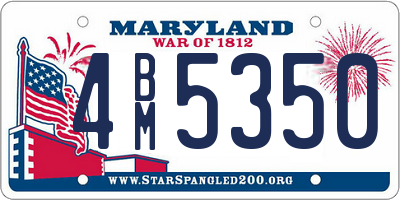 MD license plate 4BM5350