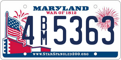 MD license plate 4BM5363