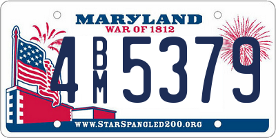 MD license plate 4BM5379