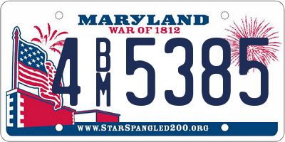 MD license plate 4BM5385