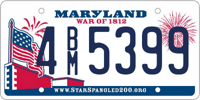 MD license plate 4BM5399