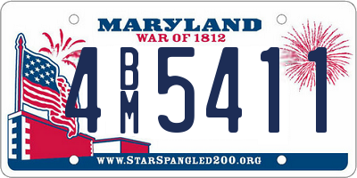 MD license plate 4BM5411