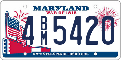 MD license plate 4BM5420