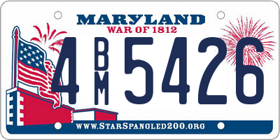 MD license plate 4BM5426
