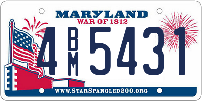 MD license plate 4BM5431