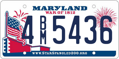 MD license plate 4BM5436