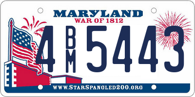 MD license plate 4BM5443