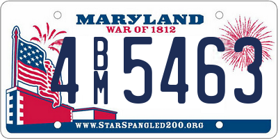 MD license plate 4BM5463