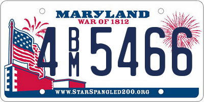 MD license plate 4BM5466