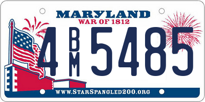 MD license plate 4BM5485