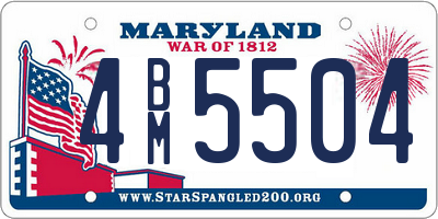 MD license plate 4BM5504