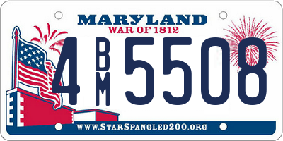 MD license plate 4BM5508