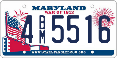 MD license plate 4BM5516