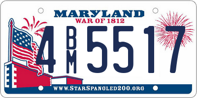 MD license plate 4BM5517