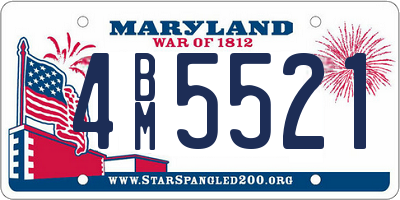 MD license plate 4BM5521
