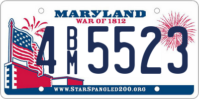 MD license plate 4BM5523