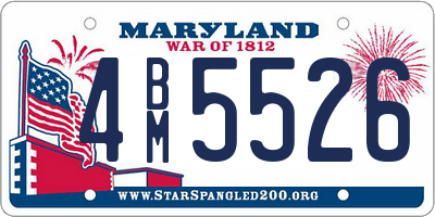 MD license plate 4BM5526