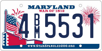 MD license plate 4BM5531