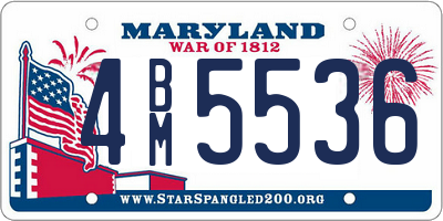 MD license plate 4BM5536