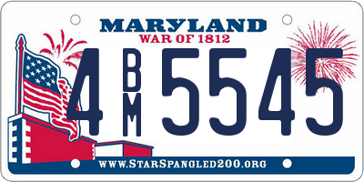 MD license plate 4BM5545