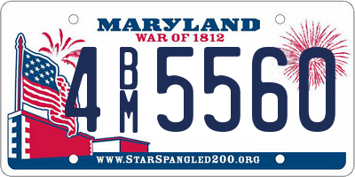 MD license plate 4BM5560