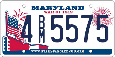 MD license plate 4BM5575