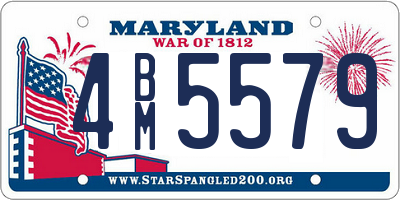 MD license plate 4BM5579