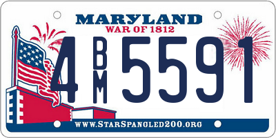 MD license plate 4BM5591