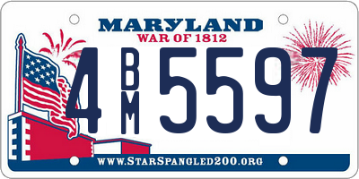 MD license plate 4BM5597