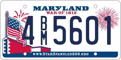 MD license plate 4BM5601
