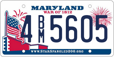 MD license plate 4BM5605