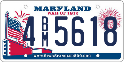 MD license plate 4BM5618