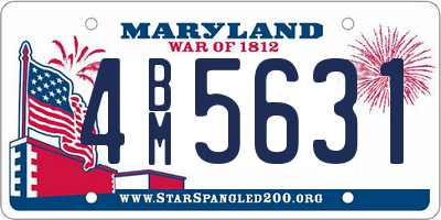 MD license plate 4BM5631