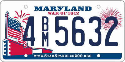 MD license plate 4BM5632