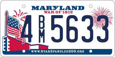 MD license plate 4BM5633