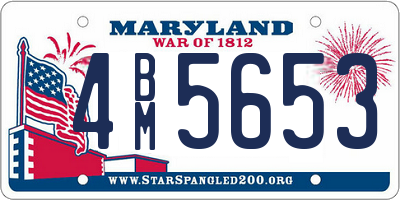 MD license plate 4BM5653