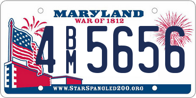 MD license plate 4BM5656