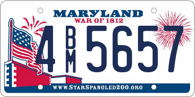 MD license plate 4BM5657