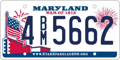 MD license plate 4BM5662
