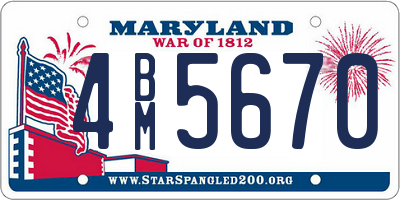 MD license plate 4BM5670