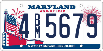 MD license plate 4BM5679