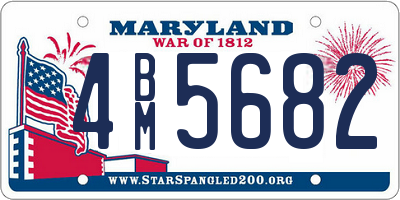 MD license plate 4BM5682